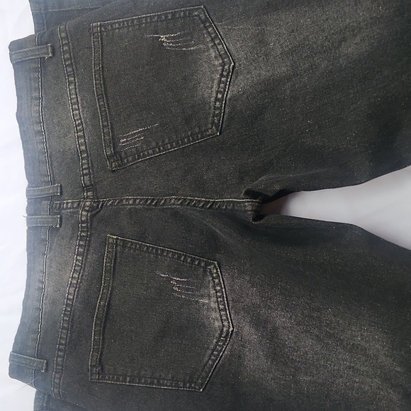 Distressed Black Jeans with Yellow Accents - Picture 4 of 5